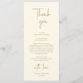 Moderne bruiloft Plaats Instelling Diner Bedankt v Programmakaart (Voorkant)