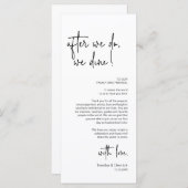 Moderne bruiloft Plaats Instelling Diner Bedankt v Programmakaart (Voorkant / Achterkant)