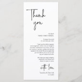 Moderne bruiloft Plaats Instelling Diner Bedankt v Programmakaart (Voorkant)