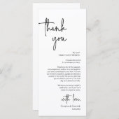 Moderne bruiloft Plaats Instelling Diner Bedankt v Programmakaart (Voorkant / Achterkant)