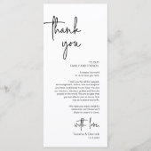 Moderne bruiloft Plaats Instelling Diner Bedankt v Programmakaart (Voorkant)