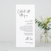 Moderne bruiloft Plaats Instelling Diner Bedankt v Programmakaart (Staand voorkant)