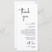 Moderne bruiloft Plaats Instelling Diner Bedankt v Programmakaart (Voorkant / Achterkant)