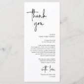 Moderne bruiloft Plaats Instelling Diner Bedankt v Programmakaart (Voorkant)