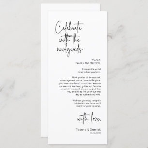 Moderne bruiloft Plaats Instelling Diner Bedankt v Programmakaart