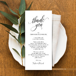 Moderne bruiloft Plaats instelling Hartelijk dank Programmakaart
