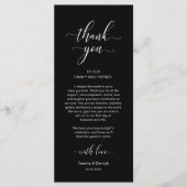 Moderne bruiloft Plaats instelling Hartelijk dank Programmakaart (Voorkant)
