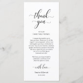 Moderne bruiloft Plaats instelling Hartelijk dank Programmakaart (Voorkant)