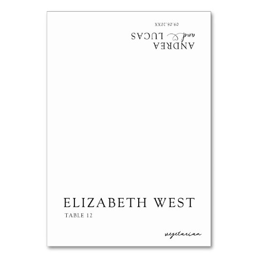 Moderne bruiloft plaats kaart (Voorkant)