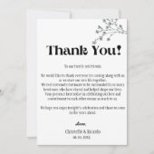 Moderne bruiloft, plaats met dank aan kaart (Voorkant)