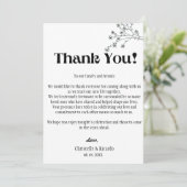 Moderne bruiloft, plaats met dank aan kaart (Staand voorkant)