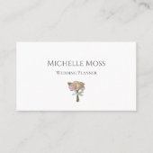 Moderne Bruiloft Planner Blush Roze Rozen Visitekaartje (Voorkant)