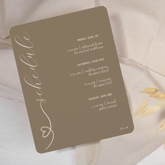 Moderne bruiloft | Planning en details | donkerneu Informatiekaartje