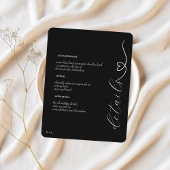 Moderne bruiloft | Planning en details | Wit Zwart Informatiekaartje