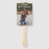 Moderne bruiloft programma fans vandaag met foto handwaaier (Voorkant)