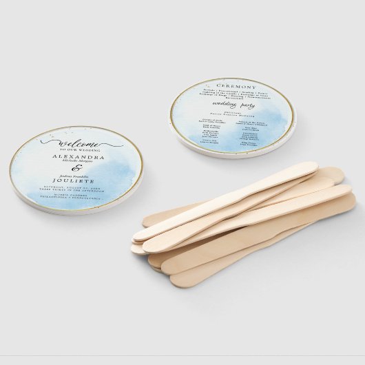 Moderne bruiloft programma Hand Fan Handwaaier (Niet-gemonteerd)