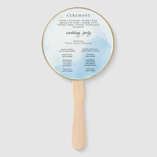 Moderne bruiloft programma Hand Fan Handwaaier (Achterkant)