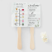 Moderne bruiloft programma Hand Fan Handwaaier (Voorkant en achterkant)