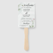 Moderne bruiloft programma Hand Fan Handwaaier (Achterkant)