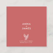 Moderne bruiloft QR-code Minimalistisch Elegant Qu Informatiekaartje (Achterkant)