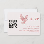 Moderne bruiloft QR-code Minimalistisch Elegant Qu RSVP Kaartje (Voorkant)