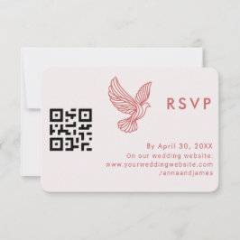 Moderne bruiloft QR-code Minimalistisch Elegant Qu RSVP Kaartje
