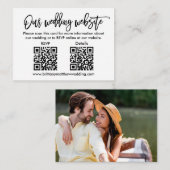 Moderne bruiloft QR RSVP - Details foto van pensee Informatiekaartje (Voorkant / Achterkant)