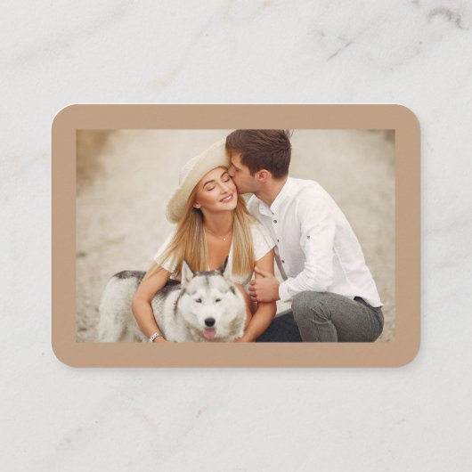 Moderne bruiloft QR RSVP Foto Taupe and White Informatiekaartje (Achterkant)