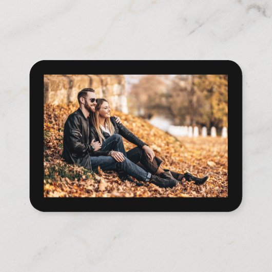 Moderne bruiloft QR RSVP-foto zwart-wit Informatiekaartje (Achterkant)