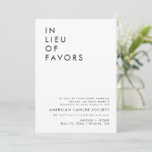 Moderne bruiloft receptie in plaats van gunsten te kaart (Staand voorkant)