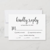 Moderne bruiloft receptie RSVP kaart (Voorkant)