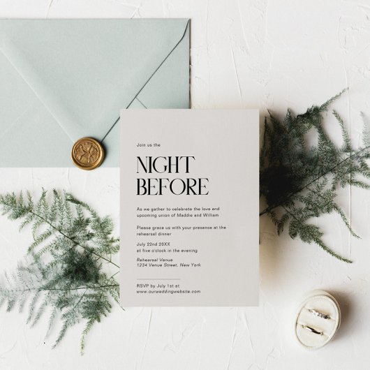 Moderne bruiloft repetitie diner uitnodigen in Tau Kaart