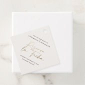 Moderne bruiloft Reserva la Fecha crème Gold Save  Bedankjes Labels (In situ)