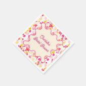 Moderne Bruiloft Retro Abstract Roze Golf Servet (Hoek)