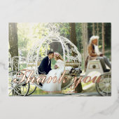 Moderne bruiloft roos folie bruiloft bedankt voor  folie feestdagenkaart (Voorkant)