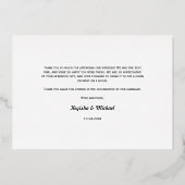 Moderne bruiloft roos folie bruiloft bedankt voor  folie feestdagenkaart (Achterkant)