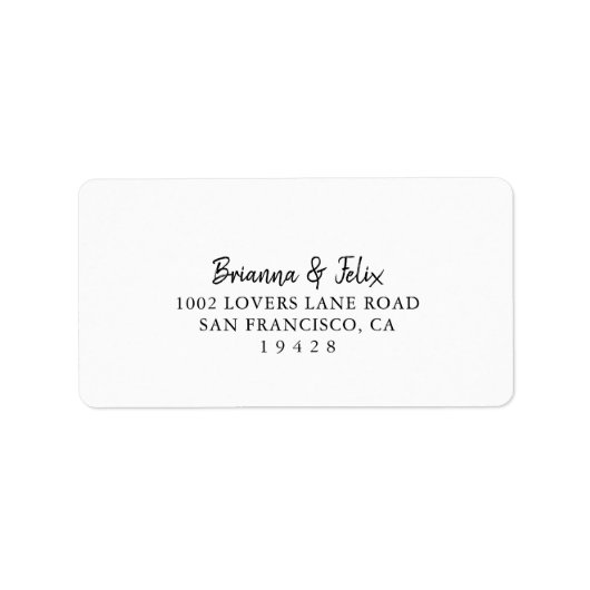 Moderne bruiloft RSVP-adreslabel Etiket (Voorkant)