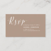 Moderne bruiloft RSVP, in Warm Taupe Informatiekaartje (Voorkant)