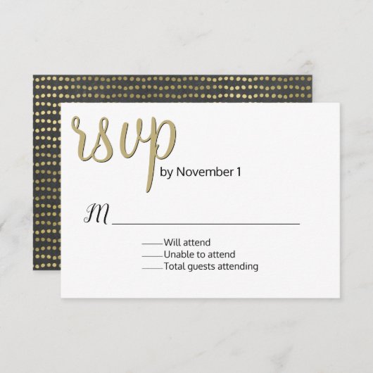 Moderne bruiloft RSVP Kaart (Voorkant / Achterkant)