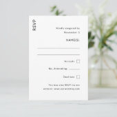 Moderne Bruiloft RSVP Kaartje (Staand voorkant)