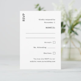 Moderne Bruiloft RSVP Kaartje