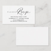 Moderne bruiloft RSVP online website Informatiekaartje (Voorkant / Achterkant)