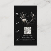 Moderne bruiloft RSVP QR code-witte bloemen Visitekaartje (Voorkant)