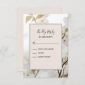 Moderne bruiloft RSVP Soft Floral hedendaags (Voorkant / Achterkant)