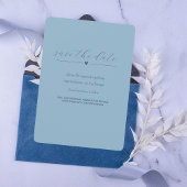 Moderne bruiloft | Save the date | Licht blauw
