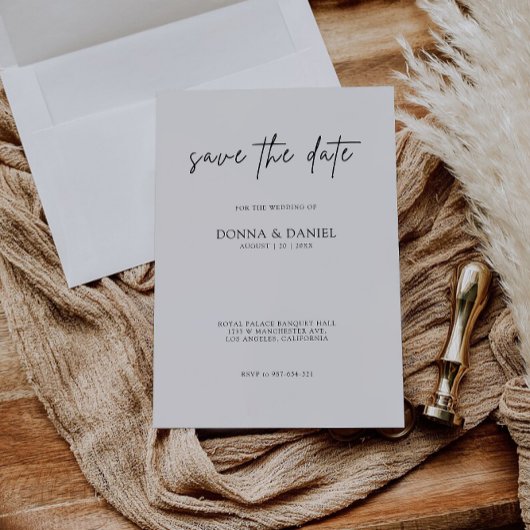 Moderne bruiloft Save the Date Sjabloon Kaart