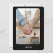 Moderne bruiloft | Save the date | Wit op zwart (Voorkant)