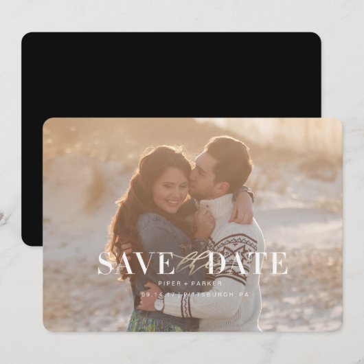 Moderne bruiloft Save the Dates Date (Voorkant / Achterkant)