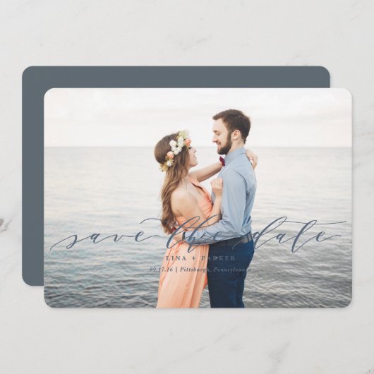 Moderne bruiloft Save the Dates Save The Date (Voorkant / Achterkant)