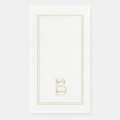 Moderne bruiloft Simple Monogram Names Initiaal Go Servet (Voorkant)